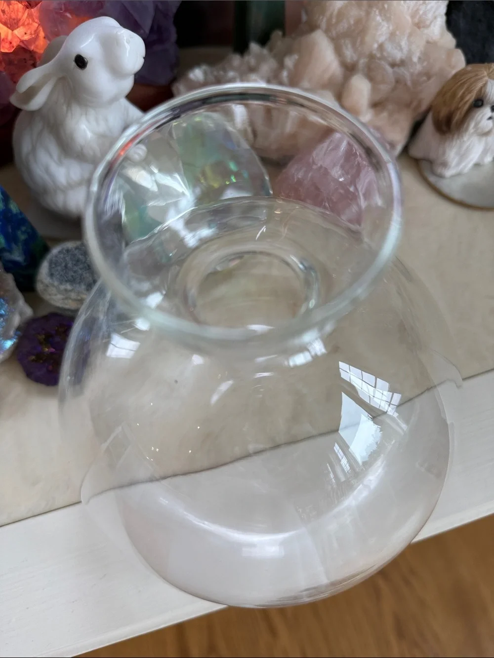 Clear Glass Bulb Vase - Transparent Globe Accent